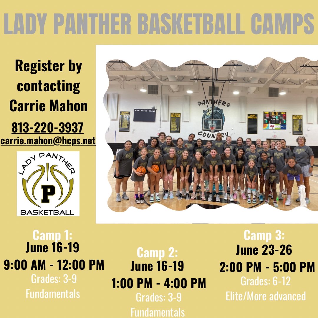 Join us for Basketball Camp this summer!! ❤️🏀 Reach out to Coach Mahon with questions.