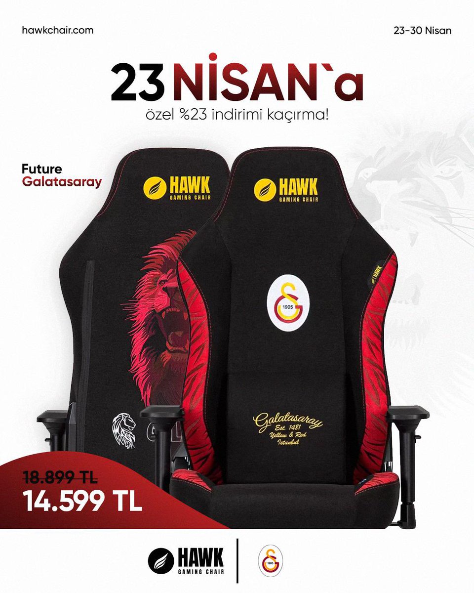 Bayramın Şampiyonu! 🦁23 Nisan indirimlerini kaçırma! 💛❤️
Şimdi sipariş verin, Galatasaray tutkusunu oturduğunuz yerden hissedin!Galatasaray Ruhu, Artık Yanında! <a href="/GSEsports/">Galatasaray Espor</a>

🌐 Şimdi Alışverişe Başla: hawkchair.com#hawkchairgg #GSWIN #LionKinGS #oyuncukoltuğu