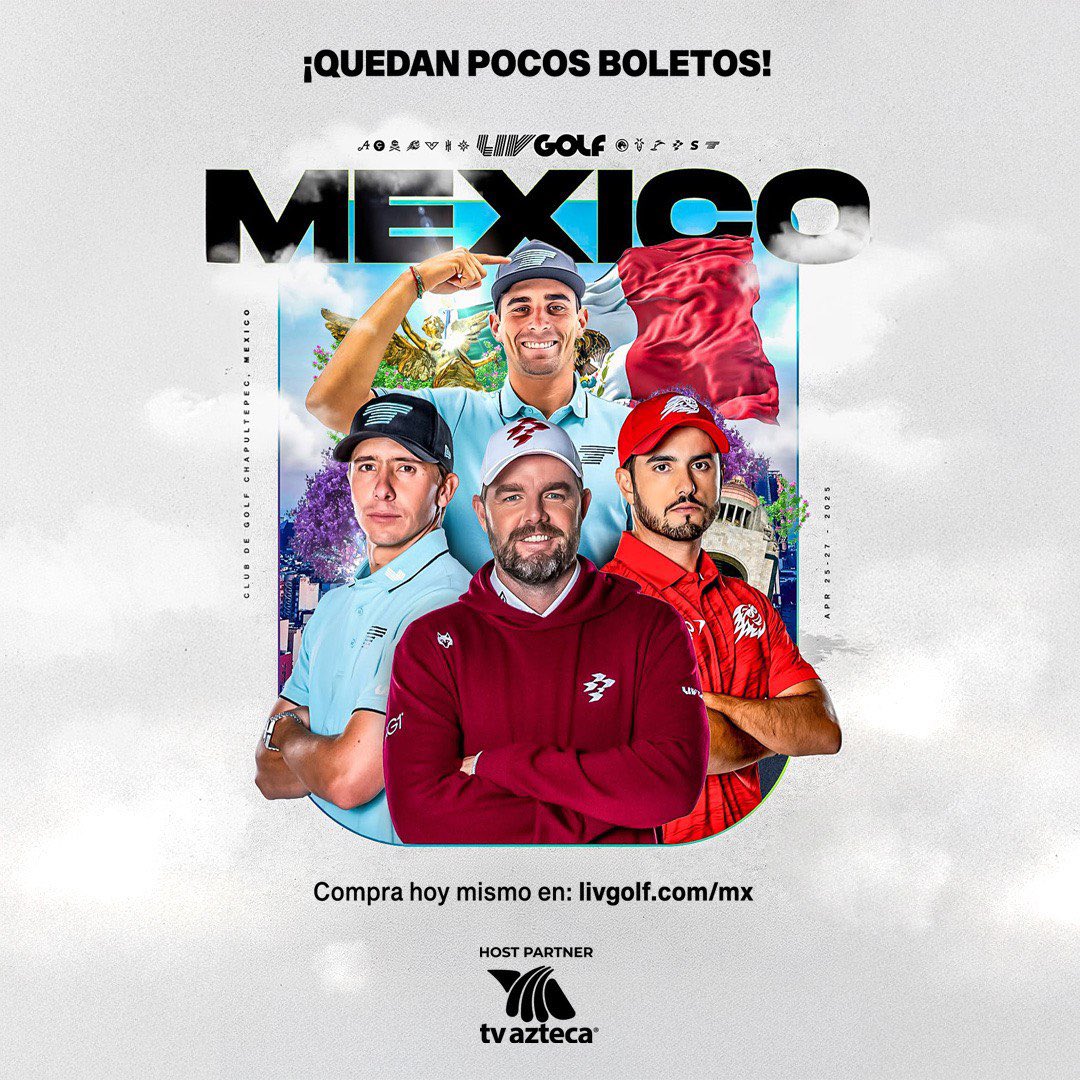 Ya falta muy poco para que arranque el #LIVGolfMexicoCity, un evento que lo tiene TODO: golf de clase mundial, música, comida espectacular y el ambiente único de nuestra #CDMX. 

Si aún no tienen su boleto, córranle porque están volando y quedan muy pocos.

¡No se lo pueden