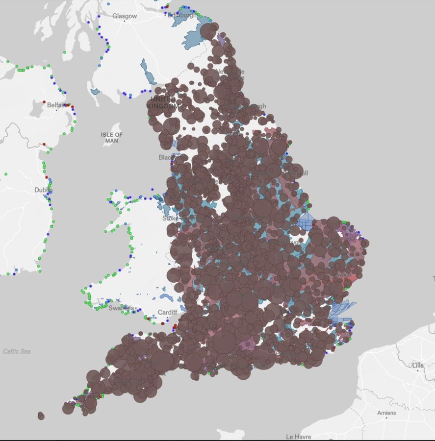 Sewage dumping in the UK, England is just a big pile of sh*t.

The Water Bosses need to be thrown in jail and their assets seized, not renationalised, just taken.

They are criminals.