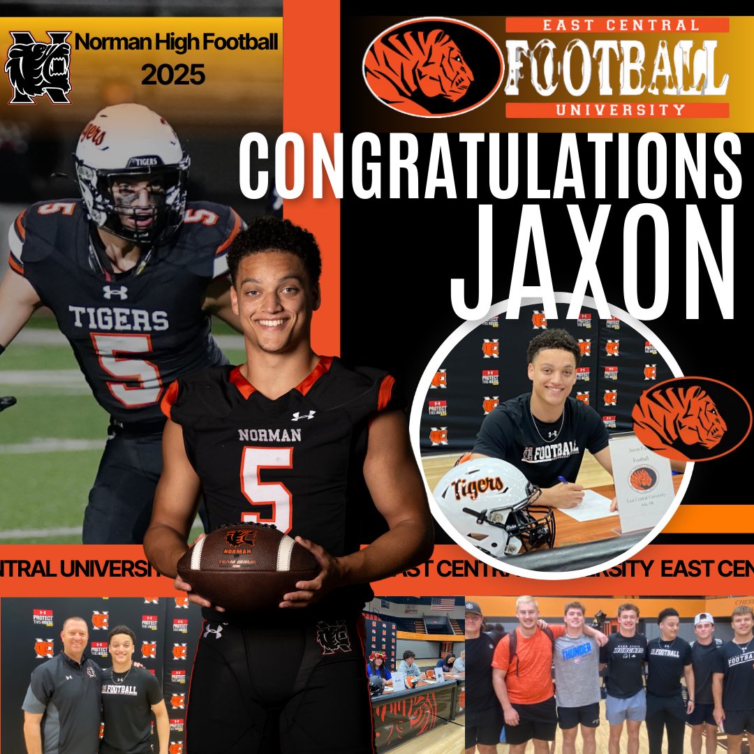 NHS Tiger Football (@nhstigerfb) on Twitter photo Congratulations to <a href="/JaxonFord9/">Jaxon Ford</a> for signing his letter of intent today to play football at East Central University! You are gonna do big things! We are excited for you and proud! #stillatiger #fighton Congratulations to <a href="/JaxonFord9/">Jaxon Ford</a> for signing his letter of intent today to play football at East Central University! You are gonna do big things! We are excited for you and proud! #stillatiger #fighton