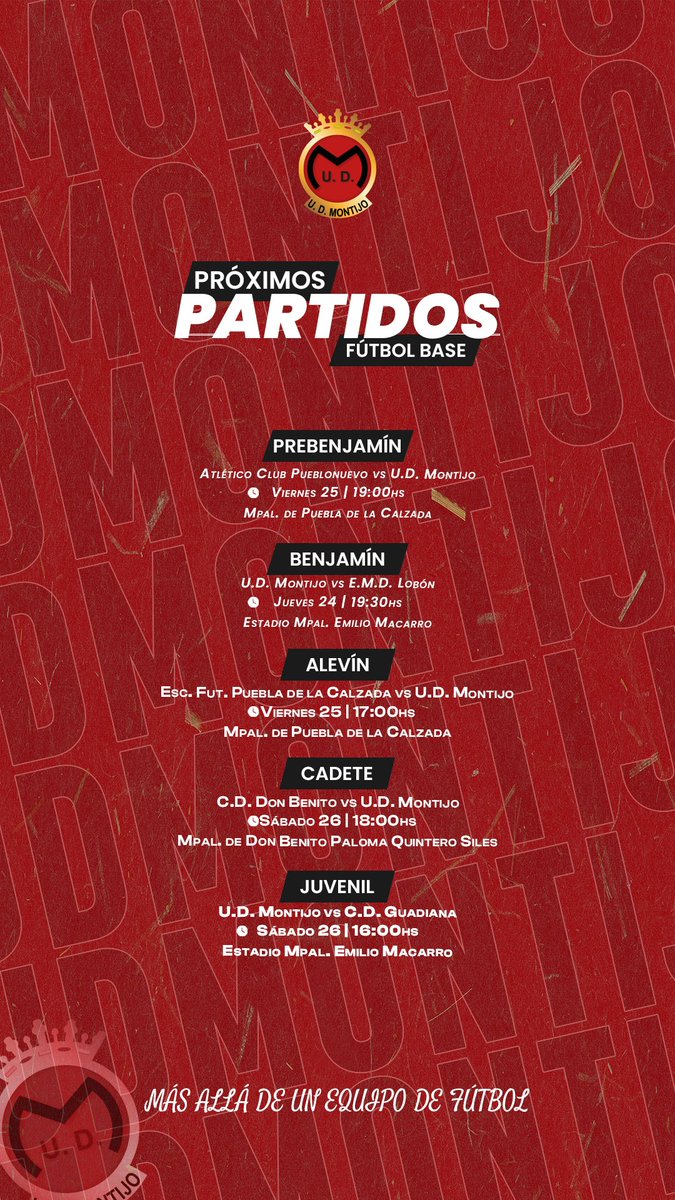 ⚫️🔴 Próximos partidos de nuestro fútbol base