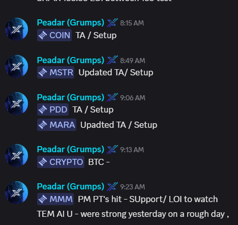 optiontradeEU's tweet photo. Huge Pay day, $MSTR, $COIN, $MARA setups all triggered and guidance given from the Bell to HOD.
$PDD 100c's ITM 
$MMM Paid Pre-market and gave us a great reversal.
$TEM $U ripped. 
$MNQ $NQ Triggers, PT's, guidance given to the HOD . https://t.co/jCC5XdPKxo
