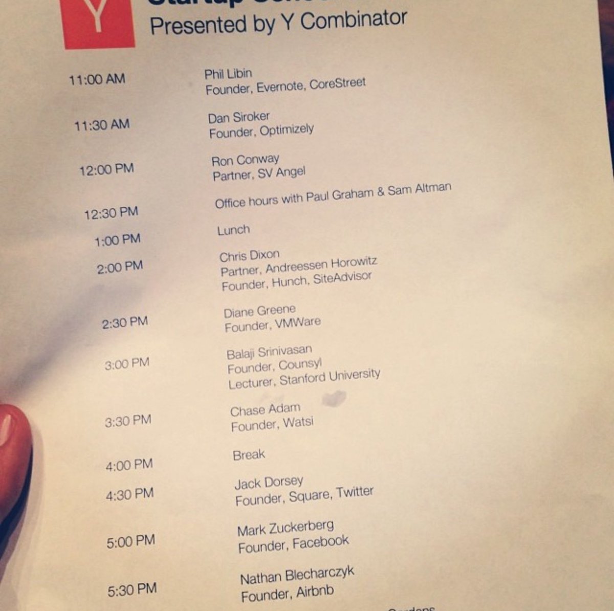 Went to my first Startup School in 2013 with <a href="/Robbie/">Robbie Trencheny</a> — it was the first time I got to join the Hacker News/YC community in person and it was a blast

<a href="/typesfast/">Ryan Petersen</a> basically did his YC W14 interview live on stage with <a href="/paulg/">Paul Graham</a> 

<a href="/finbarr/">Finbarr Taylor</a> did live OH with <a href="/sama/">Sam Altman</a> 

<a href="/balajis/">Balaji</a> told everyone