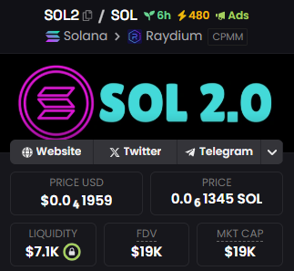 SOL2onSolana's tweet photo. GOLDEN TICKER almost achieved. Then we blast off!

Buy and hold #SOL2 and earn free USDT to your wallet every 5 minutes! 

https://t.co/ro6dtk2HQz 

https://t.co/nbXbaPhovv

#SOL #Solana #SOL2 #Rewards #Airdrop #USDT https://t.co/WlA9xYJfBW