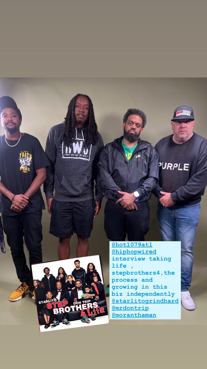 Devin Steel (@devinsteel) on Twitter photo Good catching up with the Stepbrothers <a href="/MrDonTrip/">Don Trip</a> <a href="/LITO615/">All Star or STARLITO</a> 20+ years in the game . Talking new SB4 4life , tour , being independent and the process
Dropping this week <a href="/hot1079atl/">Hot 107.9 Atlanta</a> and <a href="/HipHopWired/">HipHopWired</a> me and @moran the man Good catching up with the Stepbrothers <a href="/MrDonTrip/">Don Trip</a> <a href="/LITO615/">All Star or STARLITO</a> 20+ years in the game . Talking new SB4 4life , tour , being independent and the process
Dropping this week <a href="/hot1079atl/">Hot 107.9 Atlanta</a> and <a href="/HipHopWired/">HipHopWired</a> me and @moran the man