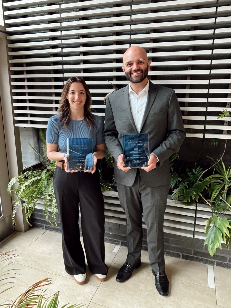 Big congratulations to Dr. Britny Brown and Dr. Joseph Nardolillo for receiving 2025 Inclusive Excellence Awards! Dr. Brown was honored for her inclusive teaching, and Dr. Nardolillo for his leadership in diversity, equity, and inclusion. 💊🌟  web.uri.edu/diversity/incl…