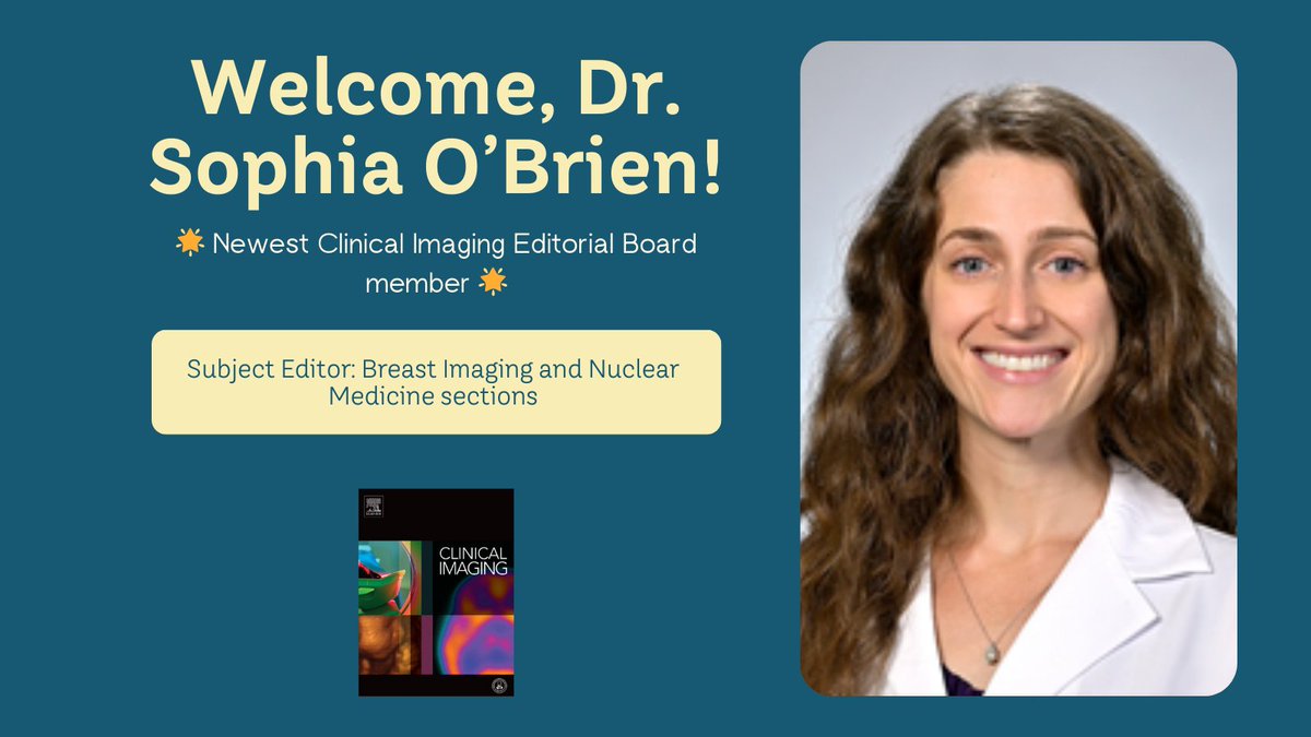 Clinical Imaging (@ci_journal) on Twitter photo Dr. <a href="/SophiaObrien__/">Sophie O’Brien</a> is an Assistant Professor of Clinical Radiology in the Divisions of Nuclear Medicine & Breast Imaging at the Hospital of the University of Pennsylvania. Her research focuses include radiology education, fluoroestradiol PET/CT & radiopharmaceutical therapy. Dr. <a href="/SophiaObrien__/">Sophie O’Brien</a> is an Assistant Professor of Clinical Radiology in the Divisions of Nuclear Medicine & Breast Imaging at the Hospital of the University of Pennsylvania. Her research focuses include radiology education, fluoroestradiol PET/CT & radiopharmaceutical therapy.