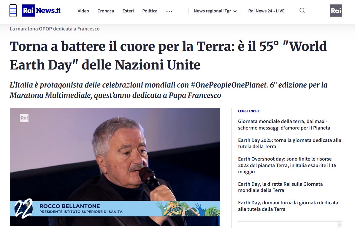 Pensare che l'#IntelligenzaArtificiale ci possa sostituire sarebbe un errore clamoroso
RoccoBellantone pres. <a href="/ISSalute_it/">ISSalute</a> nella maratona #OnePeopleOnePlanet in streaming per la #giornatamondialedellaterra su <a href="/RaiNews/">RaiNews</a> 👉 t.ly/XlxYC
#iocitengo #earthday25 #22aprile2025