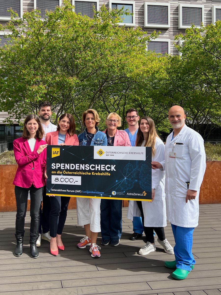 8.000 € für die Österreichische Krebshilfe! Beim „1, 2 oder 3“-Charity-Quiz im Rahmen des IAF Lungenkarzinom 2025 erspielt. Danke an alle, die mitgemacht haben! #Lungenkrebs #Charity #KLI #AstraZeneca