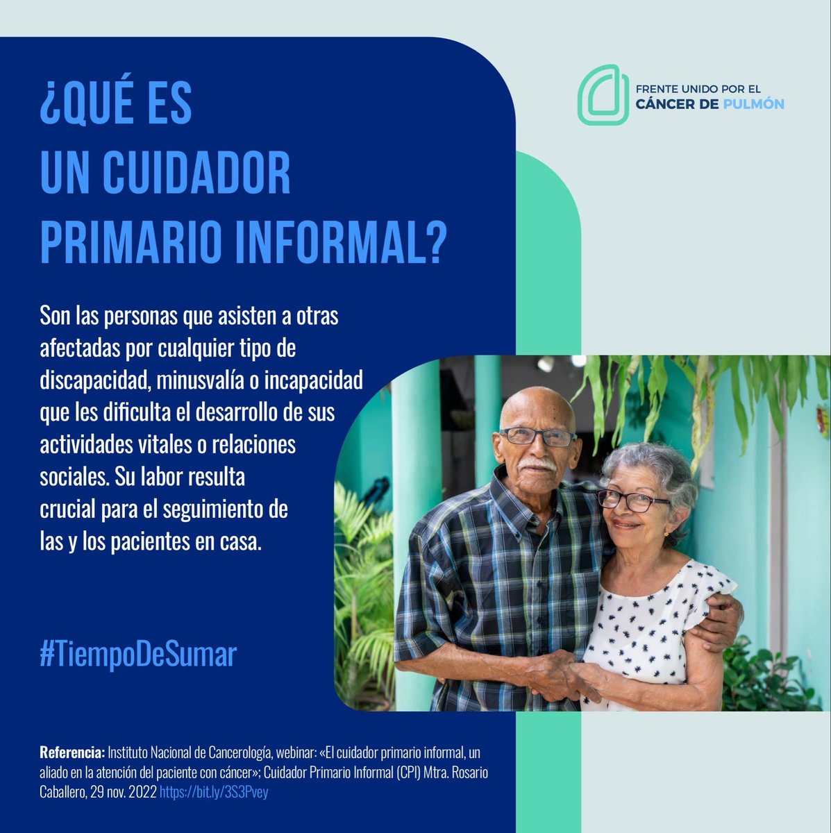Un cuidador primario informal se dedica a asistir a pacientes afectados por alguna minusvalía, facilitando el desarrollo de sus actividades cotidianas.

Su labor es esencial para dar seguimiento a tratamientos y la recuperación constante de la o el paciente.

#TiempoDeSumar