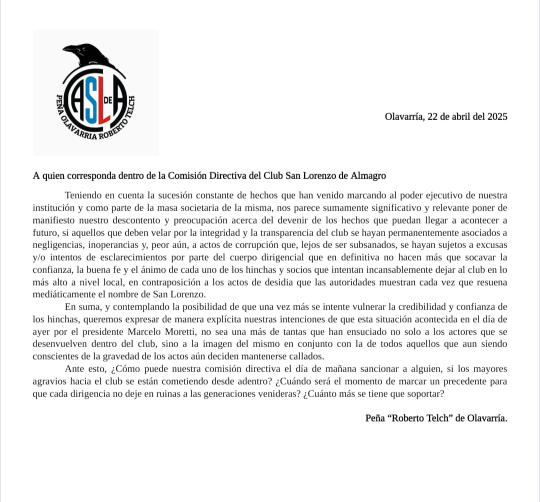 RobertoTelch's tweet photo. @SanLorenzo @PeniasCASLA https://t.co/QX15nXFz6Y