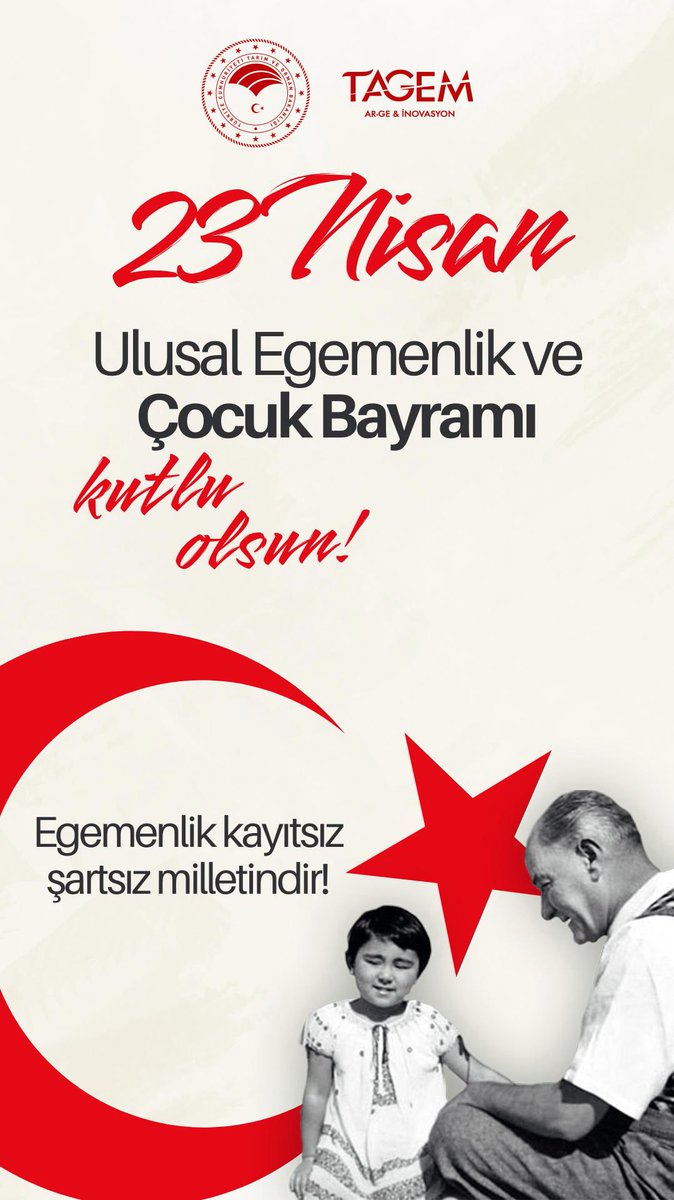 🇹🇷 🇹🇷🇹🇷Bugün, milli egemenliğimizin simgesi olan Türkiye Büyük Millet Meclisi’nin açılışının 105. yılını ve Atatürk’ün tüm dünya çocuklarına armağan ettiği 23 Nisan Ulusal Egemenlik ve Çocuk Bayramı’nı kutluyoruz.

Başta Gazi Mustafa Kemal Atatürk olmak üzere tüm kahramanlarımızı