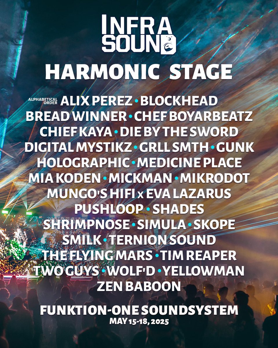InfrasoundFest's tweet image. OUR STAGE LINEUPS ARE HERE!!
tier 2 passes come to an end on friday may 2nd, last call to lock in these low prices!