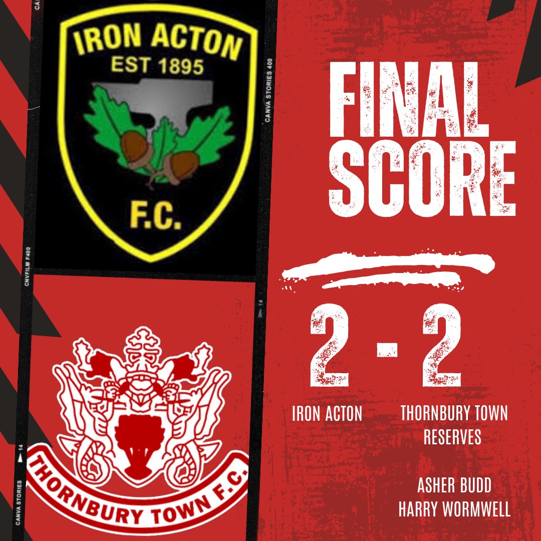 Thornbury Town Reserves (@ttfcreserves) on Twitter photo Our Reserves penultimate game against <a href="/acton_iron/">Iron Acton FC</a> ends in 2-2 stalemate in an evenly contested match Thorns goal scorers were Asher Budd & Harry Wormwell. Special mention for Harrison Young our striker stepping up & going in goal for 90 mins and producing a strong performance Our Reserves penultimate game against <a href="/acton_iron/">Iron Acton FC</a> ends in 2-2 stalemate in an evenly contested match Thorns goal scorers were Asher Budd & Harry Wormwell. Special mention for Harrison Young our striker stepping up & going in goal for 90 mins and producing a strong performance