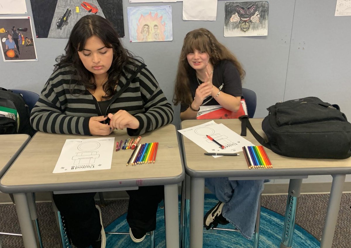 National University partnered with National Military Family Association to provide military-connected students the opportunity to reflect on what service means to them. Mrs. Barnes' class virtually joined with classrooms in 20 states in discussion and creation of service medals.