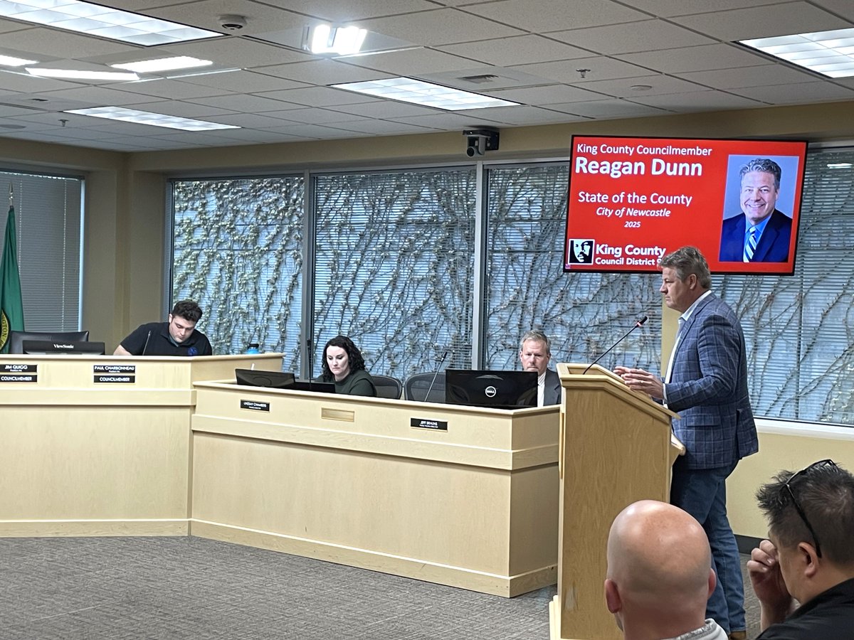 Reagan Dunn (@kccreagandunn) on Twitter photo I was glad to pay a visit the <a href="/CityofNewcastle/">City of Newcastle, WA</a> City Council and present on the State of the County. Thanks for hosting me! I was glad to pay a visit the <a href="/CityofNewcastle/">City of Newcastle, WA</a> City Council and present on the State of the County. Thanks for hosting me!