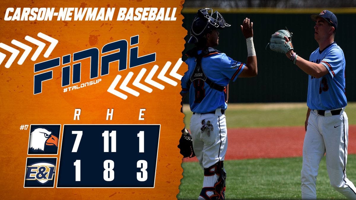 BALLGAMEEEEE!!!!!

🦅 <a href="/CNBaseball/">Carson-Newman Baseball</a> 7
🐝Emory &amp; Henry 1
FINAL