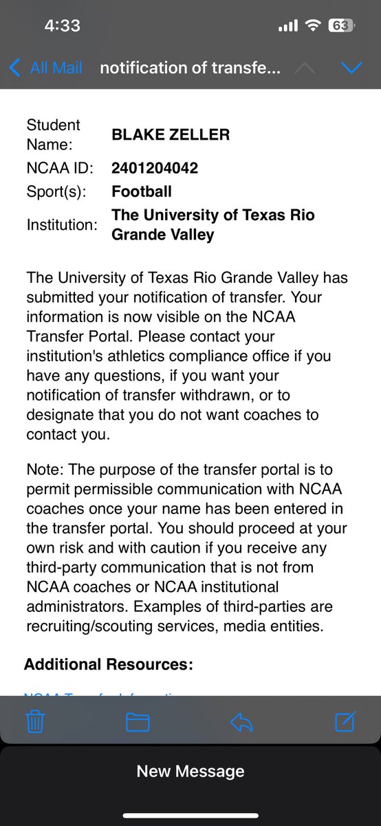 Blake Zeller (@blakezeller1) on Twitter photo Thank you <a href="/UTRGVFootball/">UTRGV Football</a> <a href="/CoachJeffBowen/">Jeff Bowen</a> <a href="/CoachTBush/">Travis Bush</a> for this opportunity! I would like to say that i am entering the transfer portal with a red shirt and 4 years of eligibility. My recruitment is open. Thank you <a href="/UTRGVFootball/">UTRGV Football</a> <a href="/CoachJeffBowen/">Jeff Bowen</a> <a href="/CoachTBush/">Travis Bush</a> for this opportunity! I would like to say that i am entering the transfer portal with a red shirt and 4 years of eligibility. My recruitment is open.