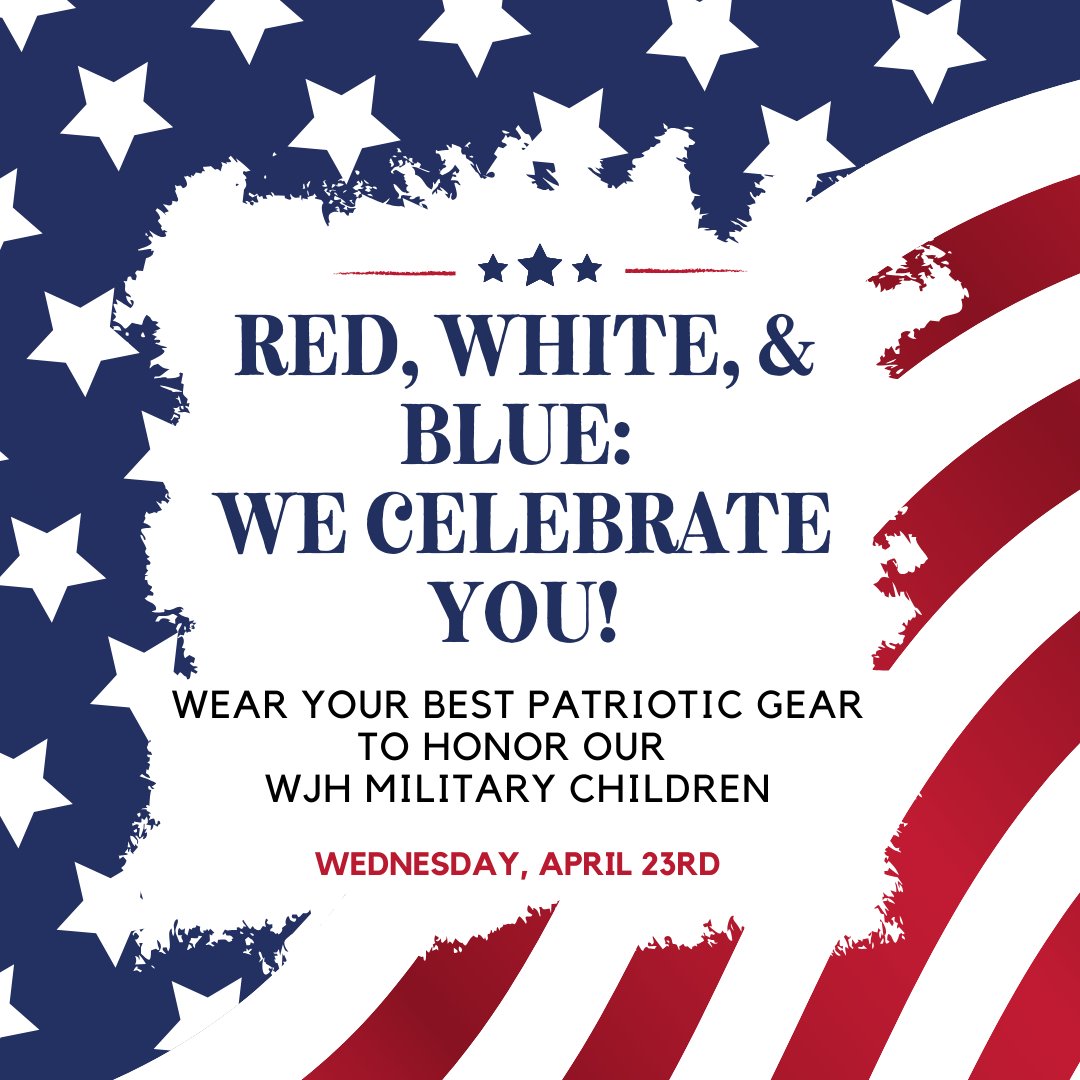 Help us honor our WJH military kids and support our 8th graders taking STAAR tomorrow!