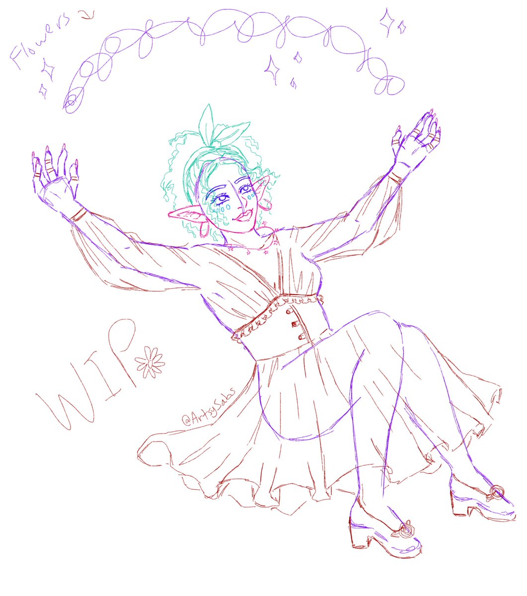 ArtsySabs's tweet photo. @BatalasASMR has inspired me to draw with her spring/Easter look ☺️ Here’s the sketch. This will be my first proper drawing in a WHILE. I only completed 2 full drawings since 2025 started. I really do think pregnancy messed with my brain, but now I’m ready to get back on track :0 https://t.co/nqAQ8kTdUJ