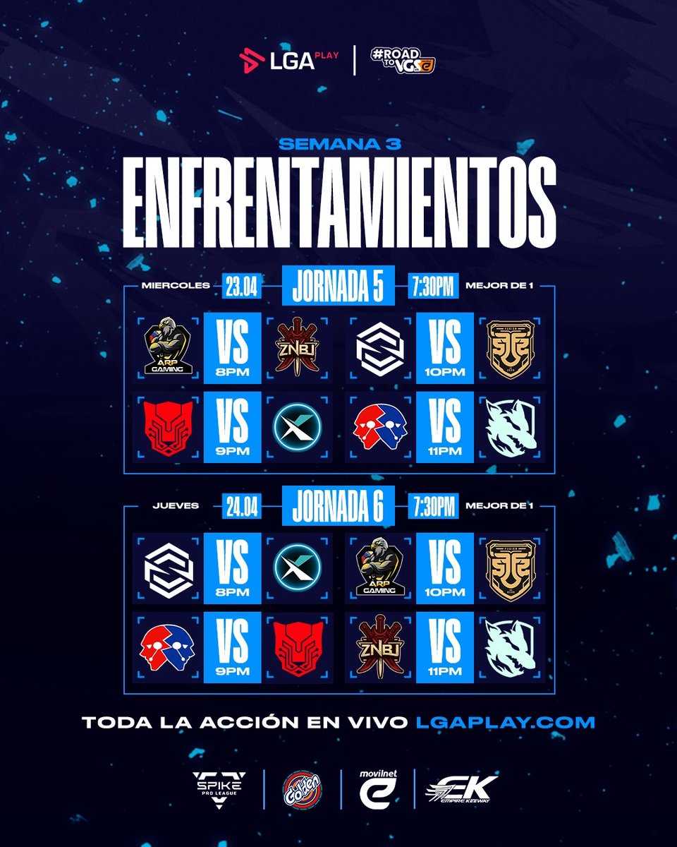 LGAplay's tweet photo. ¡NUEVA MISIÓN, AGENTES! 😎

La Spike está lista para ser PLANTADA una vez más, con una NUEVA SEMANA llena de INTENSOS ENFRENTAMIENTOS que pondrán a prueba el TEMPLE de los mejores equipos de Valorant del país 🔥

No le pierdas la pista ninguno de estos EMOCIONANTES DUELOS en nuestro canal de Twitch a partir de las 7:30 PM

#SpikeProLeagueS5 #SPKPL5