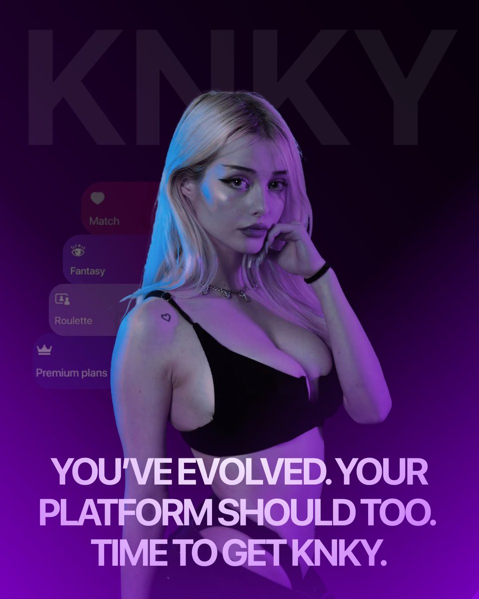 Your content has edge. Your energy is evolving.

So why are you still stuck on platforms that don't reward you?
KNKY isn't about fitting in it's about standing out.

The shift is happening be part of something revolutionary 😈

#letsgetknky #KNKYTakeover #contentcreators #avn