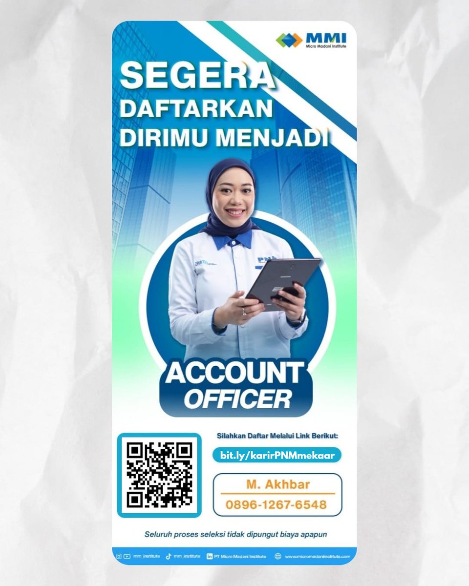 makhbarm's tweet photo. ⚠️JOB ALERT⚠️

Kalau kamu Perempuan, berdomisili di Bondowoso-Jember, 18-30 tahun, menikah ataupun lajang, mempunyai ijazah SMA/SMK sederajat atau Paket C, tidak keberatan bekerja outdoor dan mobile. Ini mungkin lowongan pekerjaan yang cocok untuk kamu. 

https://t.co/ttueg6NpSj https://t.co/dNgifkAxaF