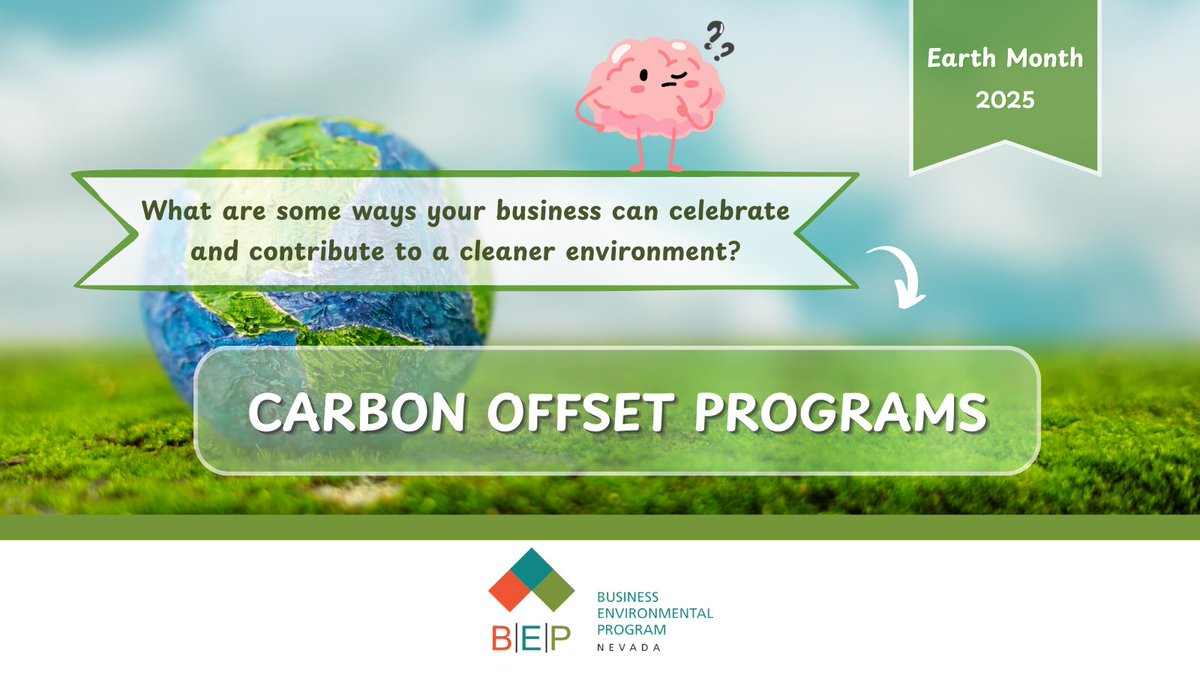 🌍 Happy Earth Day 2025, Nevada! 🌱

#EarthMonthSeries tip #3: Offset your company's carbon footprint by investing in carbon offset programs or renewable energy projects. ♻️

See you next Tuesday for more on how to align your business' goals with a more sustainable future. 💡