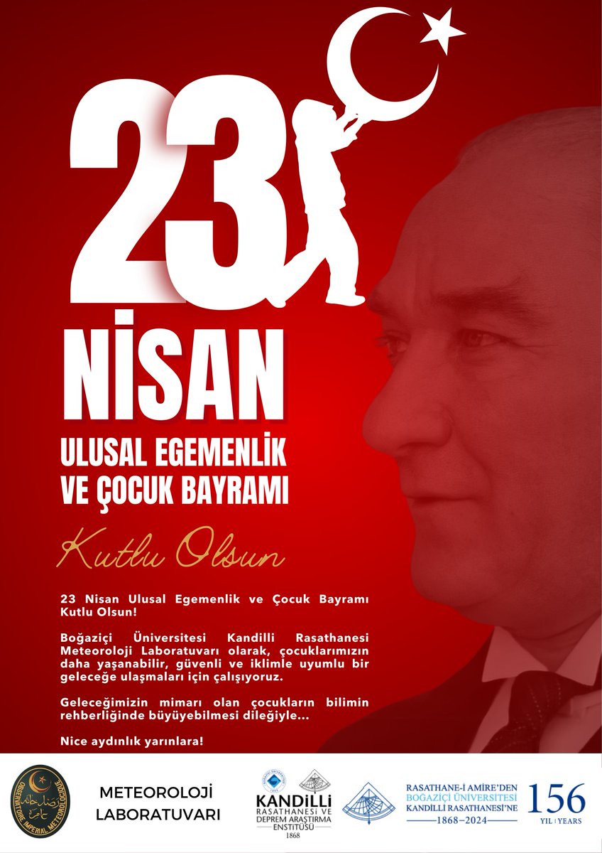 meteorolojilab's tweet image. Boğaziçi Üniversitesi Kandilli Rasathanesi Meteoroloji Laboratuvarı olarak,çocuklarımızın daha yaşanabilir,güvenli ve iklimle uyumlu bir geleceğe ulaşmaları için çalışıyoruz.Geleceğimizin mimarı olan çocukların bilimin rehberliğinde büyüyebilmsi dileğiyle.Nice aydınlık yarınlara!
