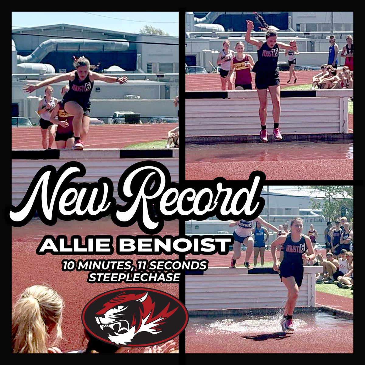 𝙍𝙀𝘾𝙊𝙍𝘿 𝙎𝙀𝙏𝙏𝙀𝙍! HHS senior Allie Benoist set a new school record in the steeplechase Tuesday with a time of 10 minutes, 11 seconds at SBU. Way to go!

🟥 #𝙏𝙝𝙚𝙏𝙞𝙜𝙚𝙧𝙒𝙖𝙮 🟥