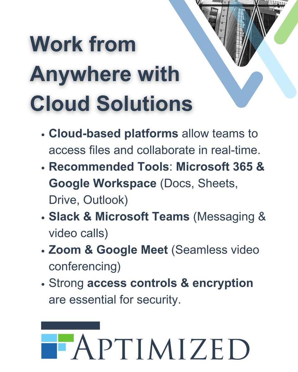 aptimized's tweet image. 💻 Top IT Solutions for Remote Work in 2025
At Aptimized, we highlight the best tools to ensure secure, seamless remote work, from cloud platforms to hybrid IT support.

Empower your remote teams with the right tech.
#RemoteWorkTools #HybridWorkIT #Aptimized,
