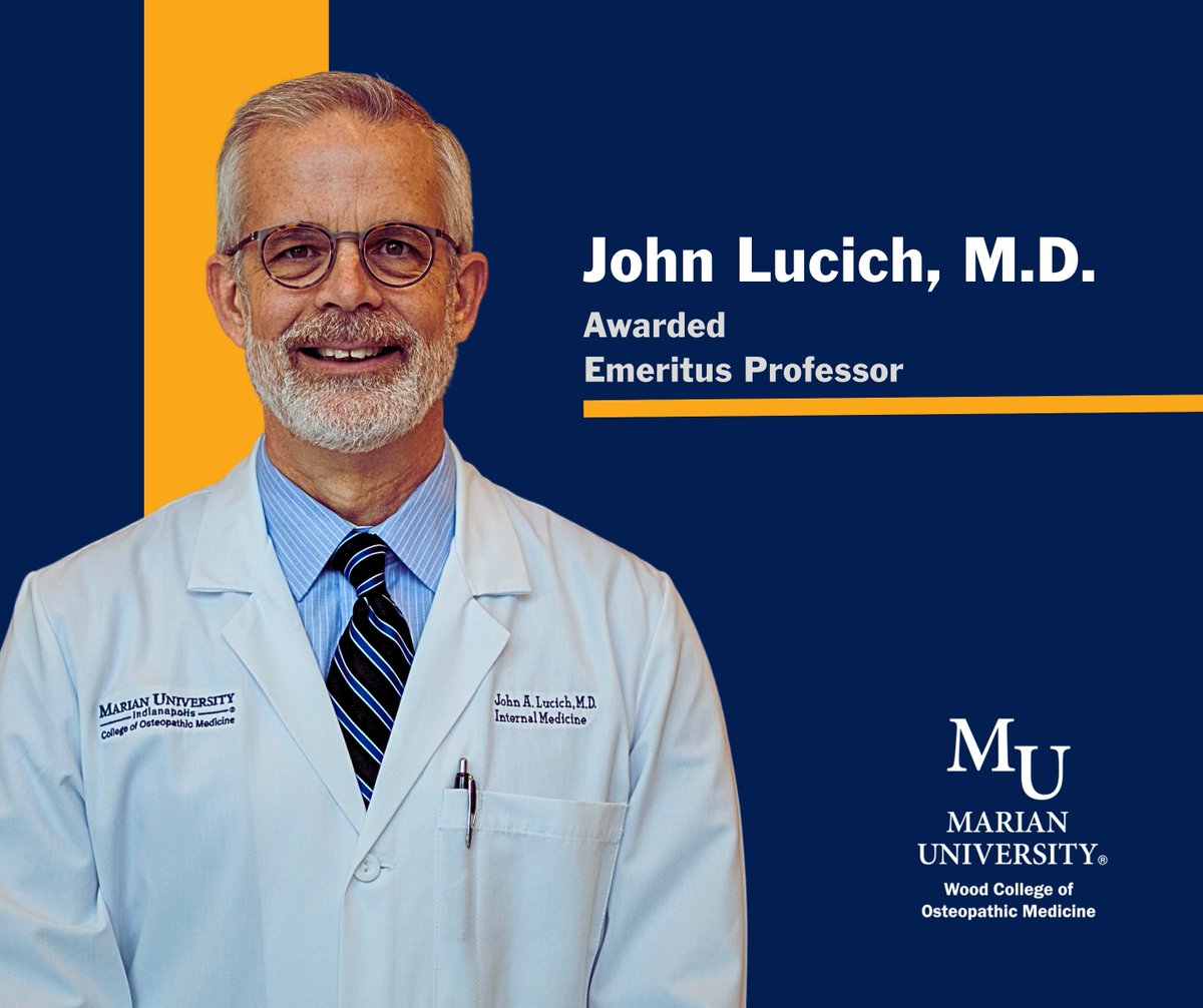 Congrats to John Lucich, MD, Chair of Internal Medicine, on being conferred the distinguished rank of Emeritus Professor! A cornerstone of MU-WCOM, Dr. Lucich is routinely voted one of the students’ favorite professors.
