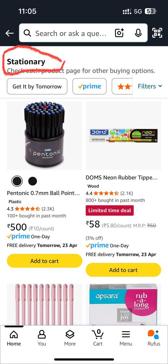 simil_mathew's tweet photo. Dear @amazonIN I think the spelling here is “stationery” @amazon https://t.co/wPxSq6a7Xg