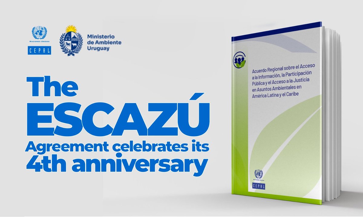 🧵On the occasion of #InternationalMotherEarthDay, #ECLAC and #Uruguay 🇺🇾 -in its capacity as Chair of the Presiding Officers of the #EscazúAgreement 🌿- celebrate the crucial milestone of its entry into force four years ago.