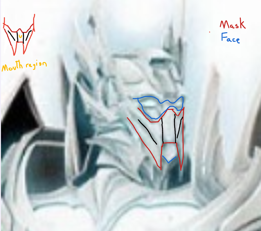 TheAuthenticV's tweet photo. @Nugget_man3 @KaijuCooper @jesterhatsjhund They kinda messed it up and thought that line was a slit or mouth https://t.co/zZvpBp2oPU