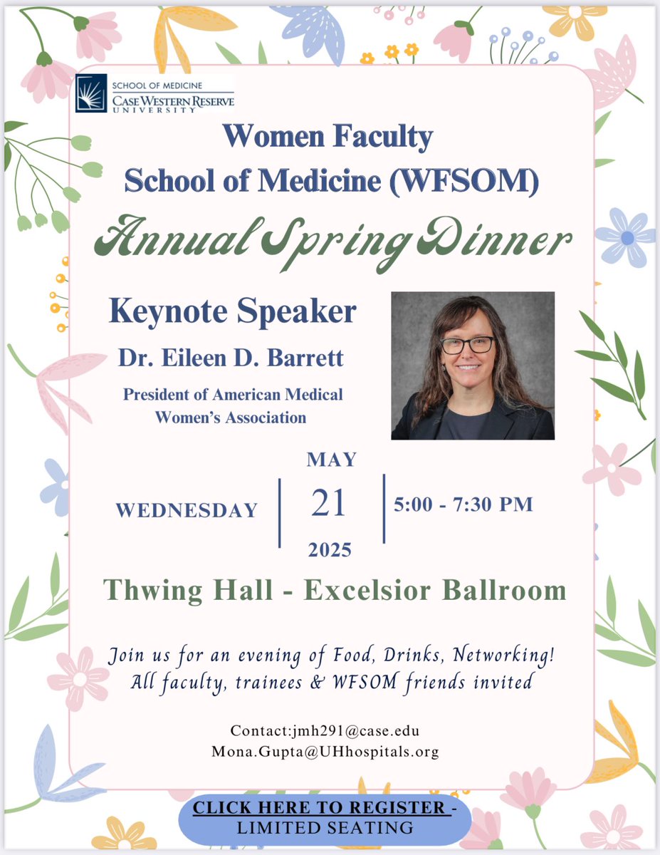The WFSOM Annual Spring Dinner is here! Join us for a fantastic evening of connection, community, and celebration of our exceptional faculty and their achievements!

Register here:  cglink.me/2cS/r2267722
Cost: $25 for faculty, staff and guests. $10 for trainees