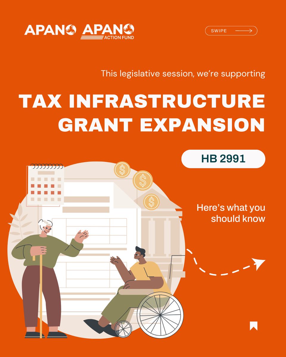 APANOActionFund's tweet photo. APANO is supporting HB 2991: Tax Infrastructure Grant Expansion 📢

We hope to help folks cut through some of the red tape and make it easier for low-income communities to receive their tax refunds.

#ORPol #ORLeg #EconomicJustice #LegSession2025 https://t.co/aVjTtZIRHp