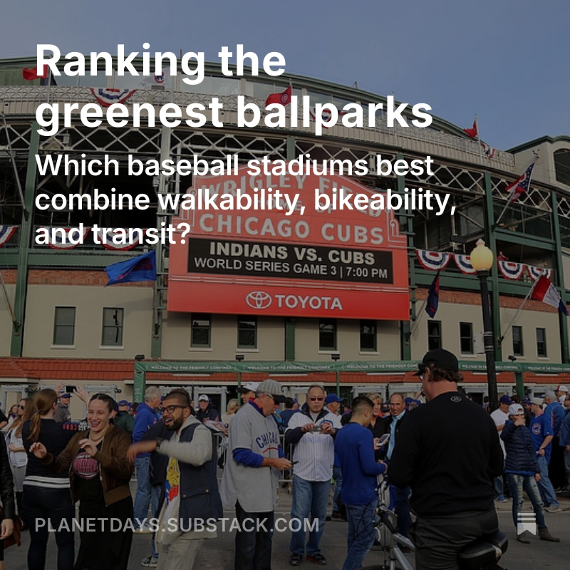 BrandonPytel's tweet photo. This #EarthDay, I'm combining two of my interests: baseball ⚾ &amp; climate change 🌎 

For my climate newsletter, I ranked all 30 @MLB ballparks to determine the "greenest." 

Did your team make the top 10? https://t.co/zIDRxd91RT https://t.co/mwW2lRsWzZ