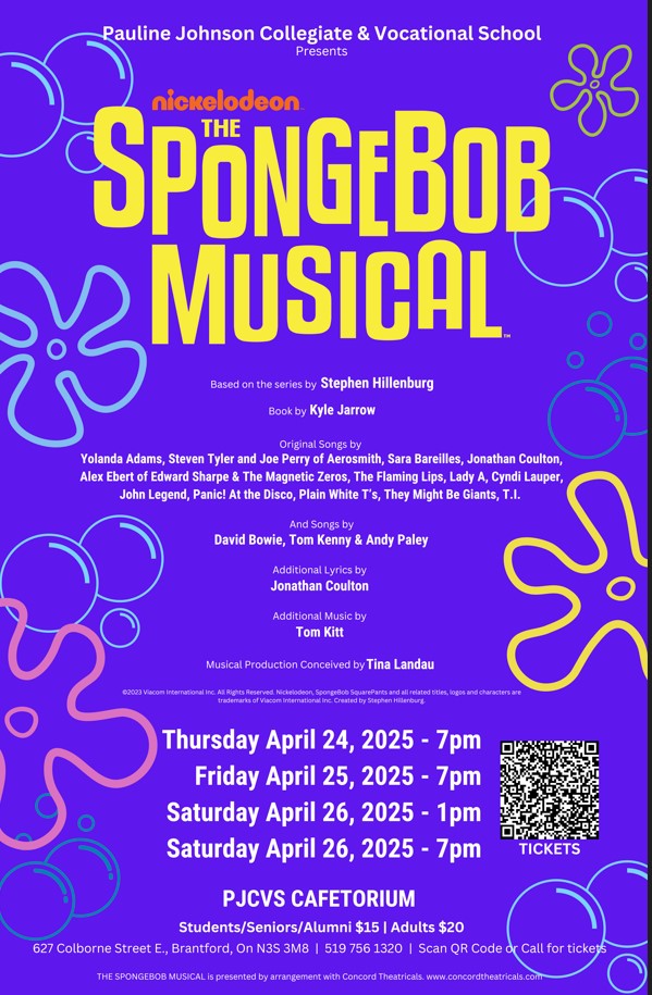 PJCVS Presents - The SpongeBob Musical
April 24-26, 2025
Contact the school for ticket information