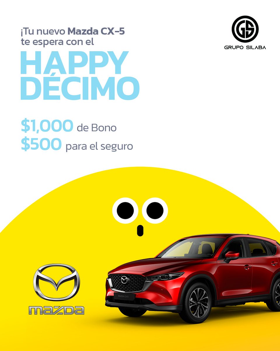 Este mes, aprovecha tu décimo al máximo y disfruta de la felicidad en 4 ruedas 🚗

¡Tu próximo Mazda CX-5 te está esperando! 🙌🏻😍

Visítanos y encuentra el modelo ideal para ti, gracias al Happy Décimo de Grupo Silaba. 💯

#GrupoSilaba #Mazda #DíasDeDécimo #PromoFeliz #AutoNuevo