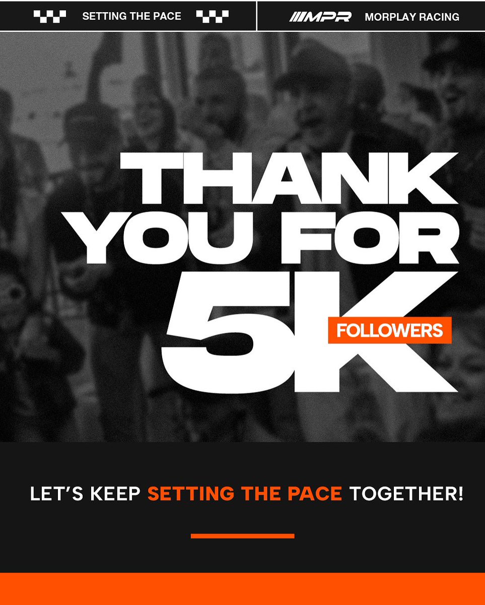 MorplayRacing's tweet image. 5K and flying.
Appreciate every single one of you that’s been riding with us. 🔥

Something special is coming soon to pay it forward… stay tuned. 🏁

Let’s keep setting the pace.
#MorplayRacing #5KStrong #SettingThePace