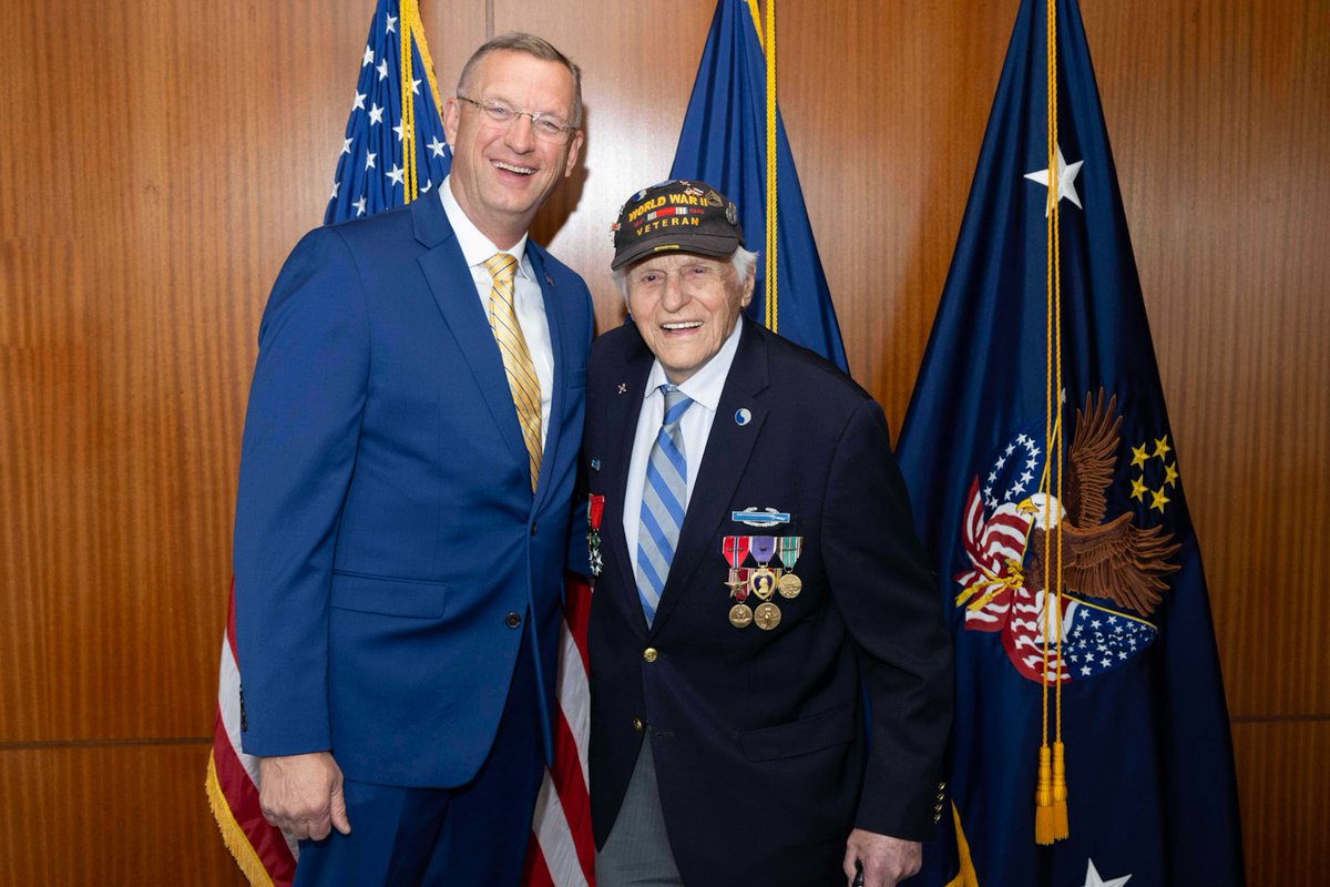 I had the opportunity yesterday to meet with Steve Melnikoff, a 105-year-old World War II Veteran who stormed Omaha Beach on D-Day. Mr. Melnikoff is truly an inspiration. We at <a href="/DeptVetAffairs/">Veterans Affairs</a> salute his incredible service and that of all Veterans of the Greatest Generation.