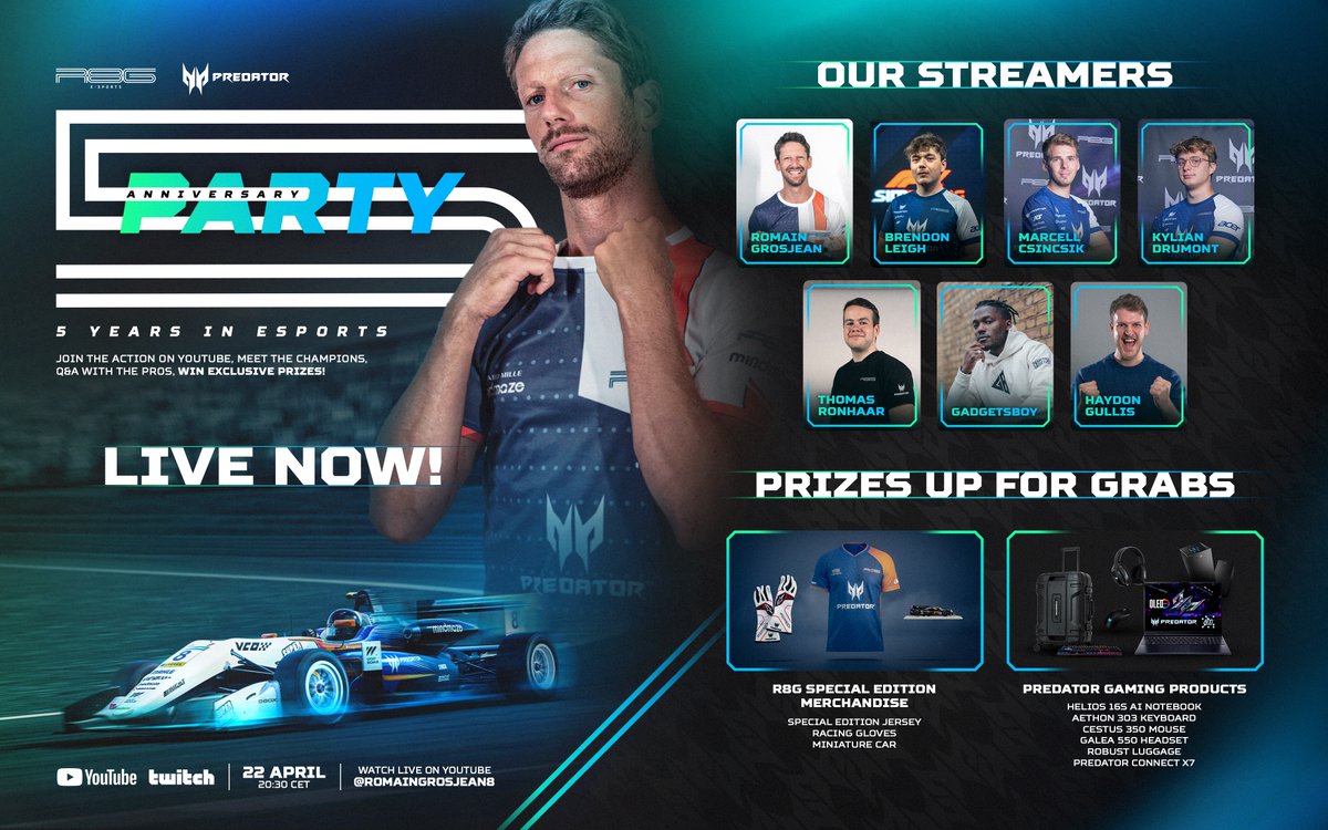 📺🔴LIVE NOW ➡️ 
twitch.tv/brendonleigh_
twitch.tv/haydongullis
youtube.com/@GadgetsBoy
youtube.com/@RomainGrosjea…
#r8gesports