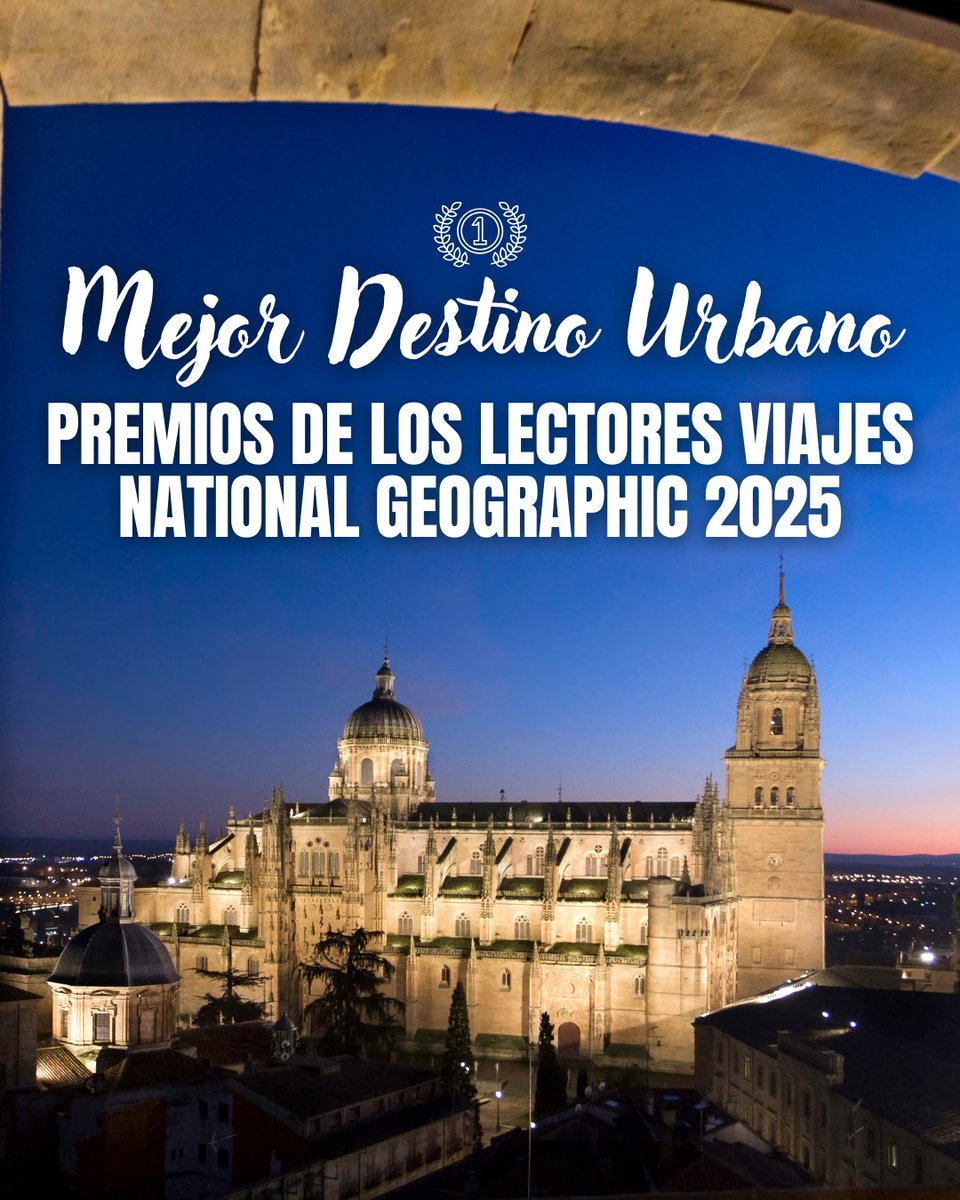 🏆 ¡Salamanca ha sido elegida Mejor Destino Urbano en los Premios de los Lectores de Viajes National Geographic 2025!

Historia, arquitectura, ambiente y alma 💛

Gracias a todos los que nos habéis votado. ¡Este premio también es vuestro! #Salamanca #PremiosViajesNG <a href="/ViajesNG/">Viajes National Geographic</a>