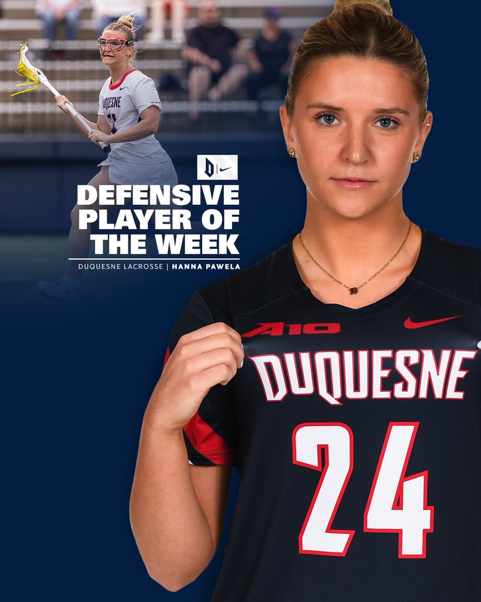Hanna Pawela earns her 4th A-10 Defensive POTW (a program record!) after racking up 7 CTs, 6 GBs &amp; 3 DCs on Senior Day. 😤💪

→ goduquesne.com/news/2025/4/21…