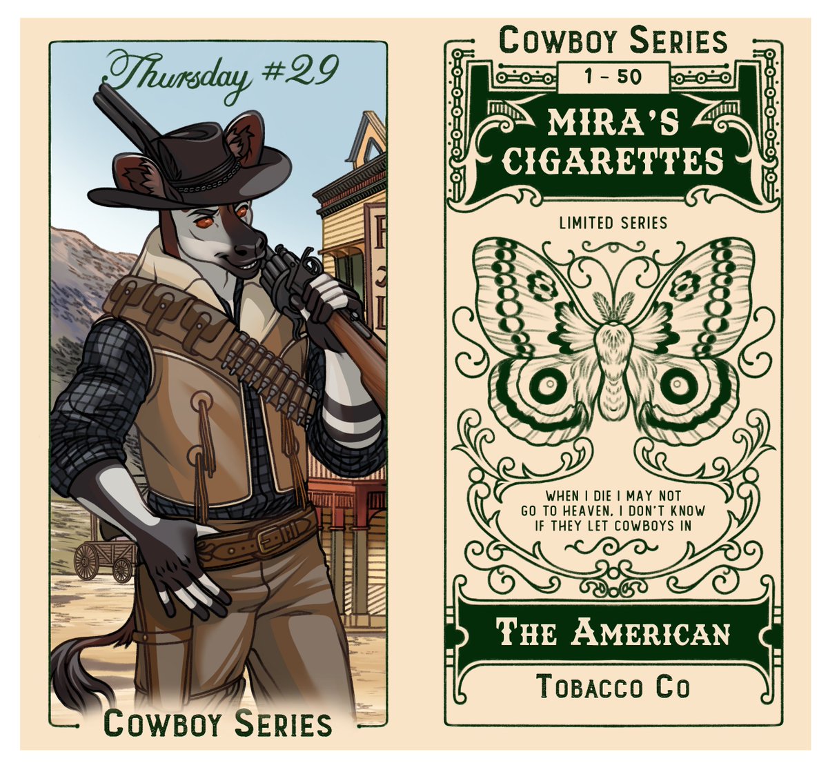 cowboy card for <a href="/TemplarThursday/">Thursday the Okapi</a> !!