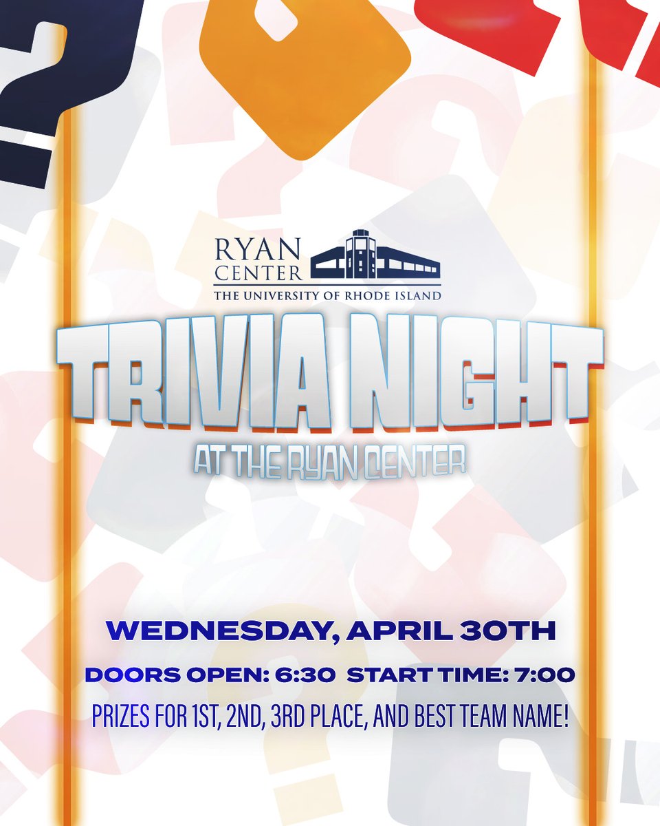 Break out your thinking caps and join us for Trivia Night at the Ryan Center on Wednesday, April 30th!🧠💡
Register a group or come on your own and make some friends!
Food and drink will be available to purchase, including Beer and Wine for those 21+. ID REQUIRED.
This event will