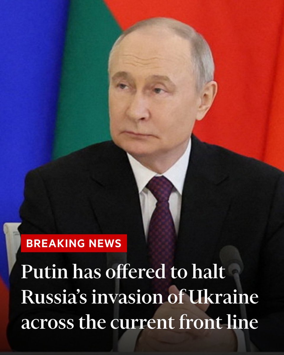 Russian President Vladimir Putin has offered to halt his invasion of Ukraine across the current front line as part of efforts to reach a peace deal with US President Donald Trump, according to people familiar with the matter on.ft.com/4cHzzJz
