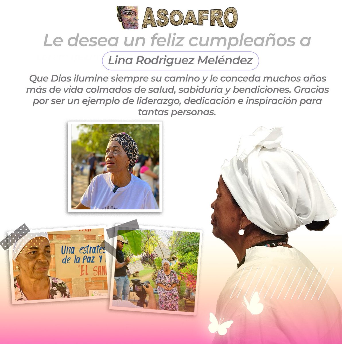 ASOAFRO296890's tweet photo. ¡Feliz cumpleaños, Lina Marqueza Rodríguez! 🎂🎁🥳❤️🫶🏽

En ASOAFRO, celebramos la vida de una mujer que es ejemplo de liderazgo, fuerza y compromiso con las comunidades afrocolombianas. 🎂❤️✨

Gracias por ser inspiración y voz firme en la defensa de los derechos humanos. 🎊🎂🫶🏽 https://t.co/DyCMwK3xLN